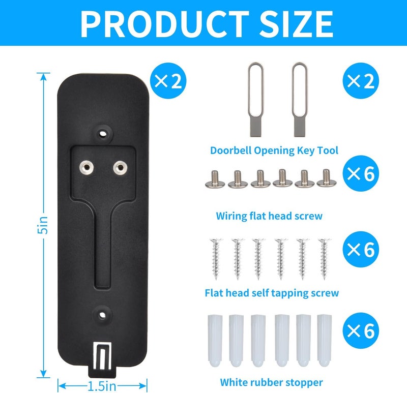 StartVision Blink Doorbell Backplate Replacement, Blink Doorbell Back Plate,Backplate Compatible with Blink Video Doorbell, Blink Doorbell Mounting Plate with Blink Key Replacement (2pack) - Image 3